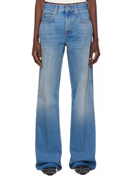 Синие джинсы с пряжкой Gucci
