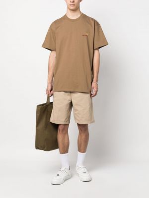 T-shirt brodé en coton Carhartt Wip marron