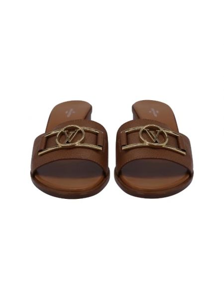 Sandalias de cuero retro Louis Vuitton Vintage marrón