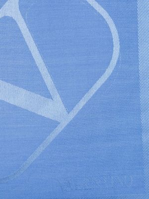 Seiden woll schal mit print Valentino Garavani blau