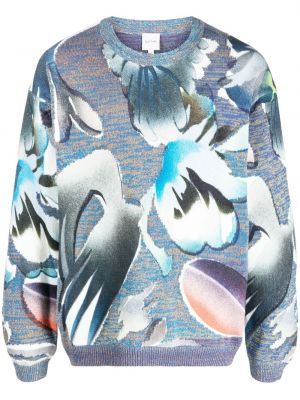 Puloverel cu imagine cu imprimeu abstract Paul Smith albastru