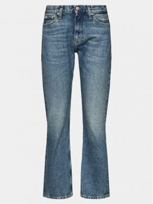 Priliehavé džínsy s rovným strihom s nízkym pásom Calvin Klein Jeans