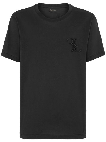 T-shirt brodé en coton Billionaire noir