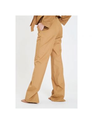 Pantalones de algodón Max Mara marrón