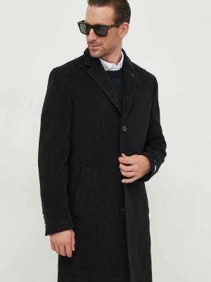 Płaszcz wełniany Karl Lagerfeld czarny