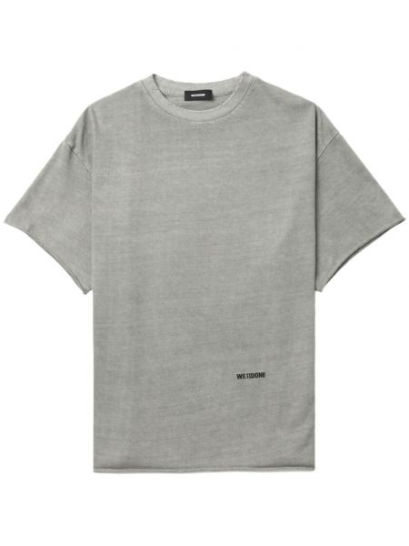 T-shirt brodé en coton We11done gris