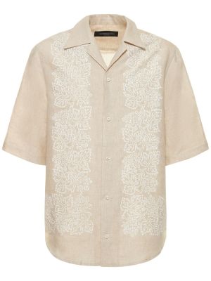 Λινό πουκάμισο με σχέδιο Federico Cina