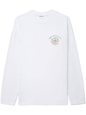 Kvetinové bavlnené tričko Chocoolate biela