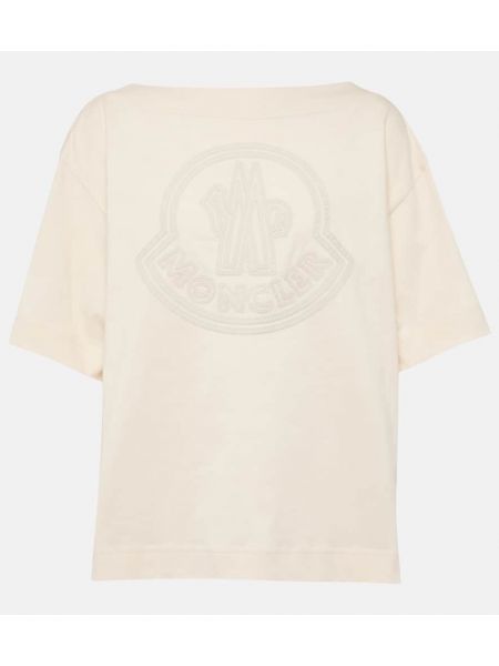Βαμβακερή μπλούζα από ζέρσεϋ Moncler λευκό