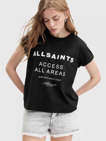 Koszulka bawełniana Allsaints czarna