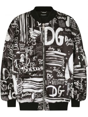 Geacă bomber cu imagine oversize Dolce & Gabbana