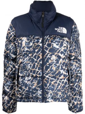 Pernata jakna s printom s apstraktnim uzorkom The North Face plava