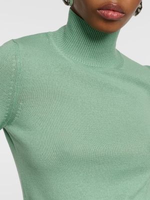 Jersey cuello alto de lana con cuello alto de tela jersey 's Max Mara verde