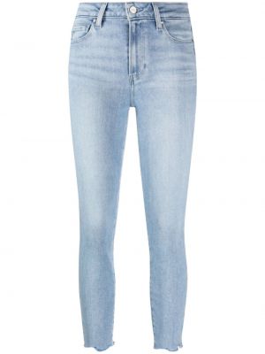 Klasické skinny džíny s knoflíky na zip Paige - modrá