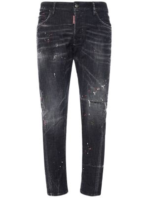 Bavlnené priliehavé džínsy Dsquared2 čierna