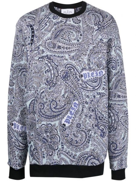 Πλεκτός πουλόβερ με σχέδιο paisley Philipp Plein μπλε