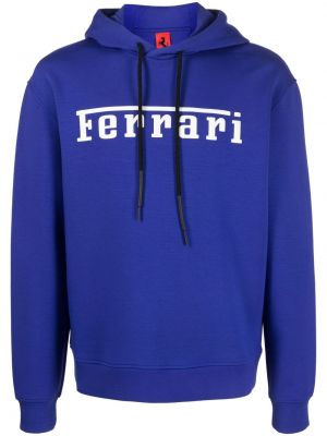 Mikina s kapucňou s potlačou Ferrari modrá