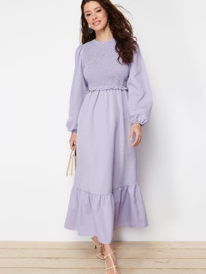 Pletené šaty Trendyol fialová