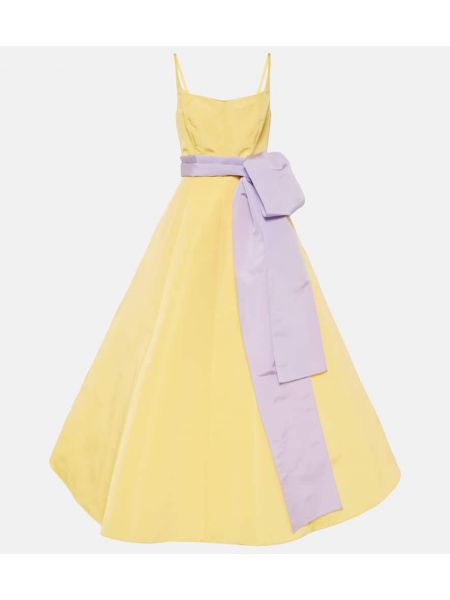 Jedwabna sukienka długa Carolina Herrera żółta