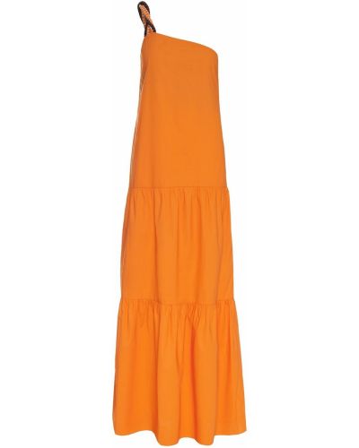 Bavlněné dlouhé šaty Johanna Ortiz oranžové
