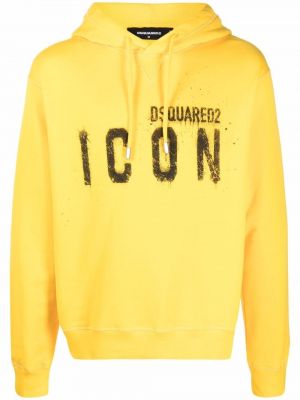 Hoodie con stampa Dsquared2 giallo