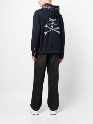 Raštuotas džemperis su gobtuvu su užtrauktuku Mastermind Japan mėlyna