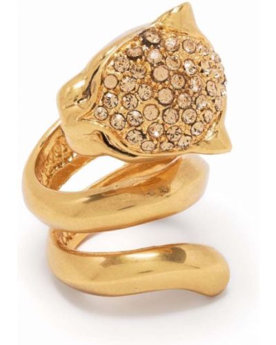 Prsten s kristalima Roberto Cavalli zlatna