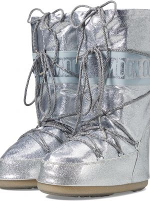 Зимние ботинки Moon Boot серебряные