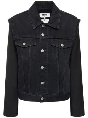 Vlnená džínsová bunda Mm6 Maison Margiela čierna