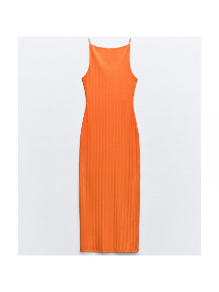 Платье миди Zara оранжевое