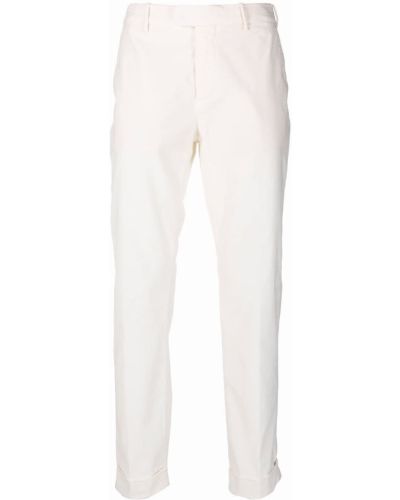 Pantalones rectos de cintura alta slim fit Eleventy blanco