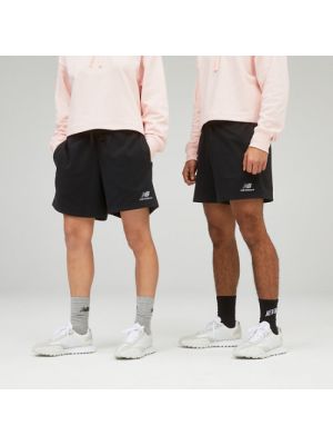 Shorts en coton New Balance noir