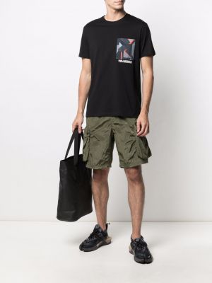 Camiseta con estampado con bolsillos Karl Lagerfeld negro