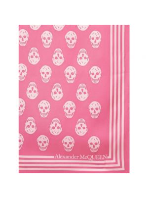 Pañuelo de seda con estampado Alexander Mcqueen rosa