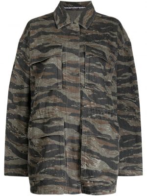 Jeansjacke mit camouflage-print Alexander Wang grün