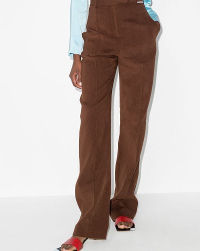Pantalones de cintura alta Aleksandre Akhalkatsishvili marrón