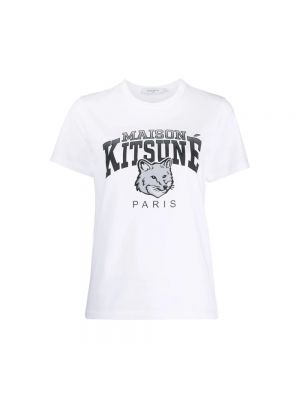 Biała koszulka z nadrukiem Maison Kitsune