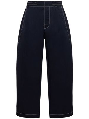 Pantalon taille haute en nylon Bottega Veneta bleu