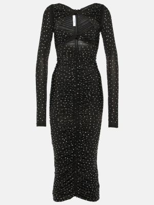 Midi haljina od jersey s kristalima Alex Perry crna