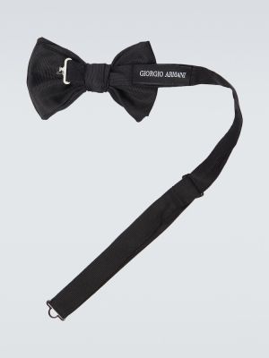 Jedwabny krawat z kokardką Giorgio Armani czarny