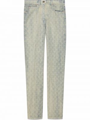 Jacquard straight jeans Gucci grå