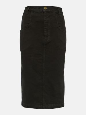 Džínová sukně s vysokým pasem Frame černé