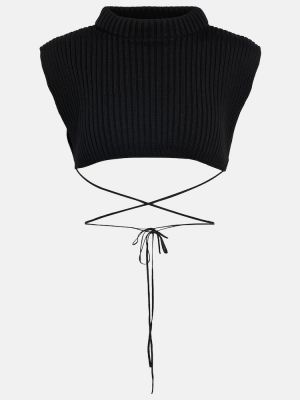 Vlnená kravata Jean Paul Gaultier čierna