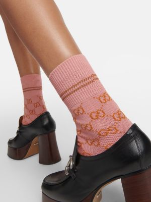 Bavlnené ponožky Gucci ružová