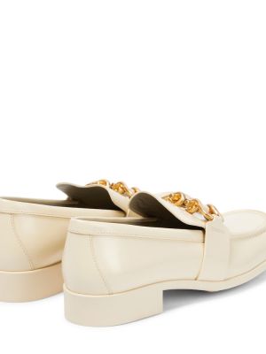 Kožené loafers Bottega Veneta bílé
