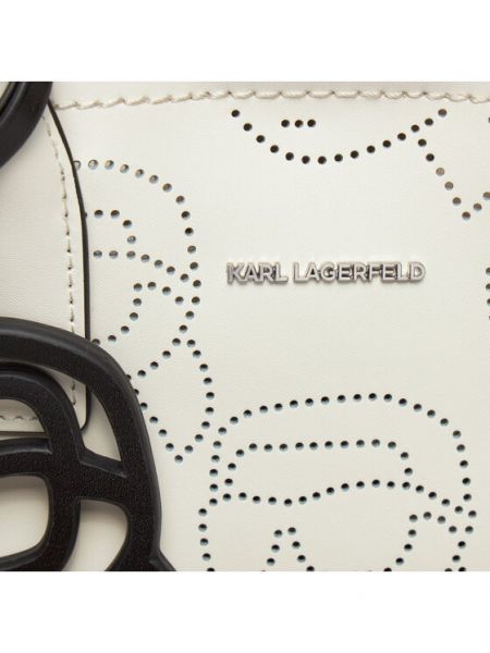 Iš natūralios odos shopper rankinė Karl Lagerfeld balta