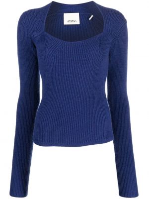 Pletený svetr Isabel Marant modrý
