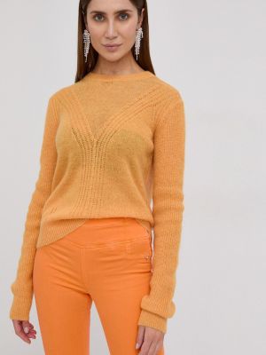 Vlněný svetr Patrizia Pepe dámský, oranžová barva, lehký