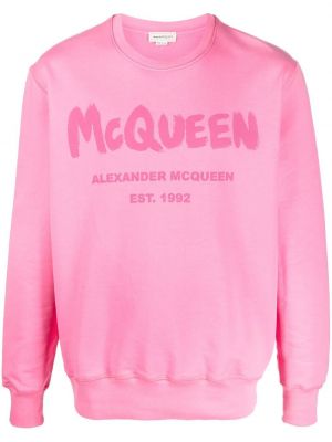 Sweatshirt mit print mit rundem ausschnitt Alexander Mcqueen pink