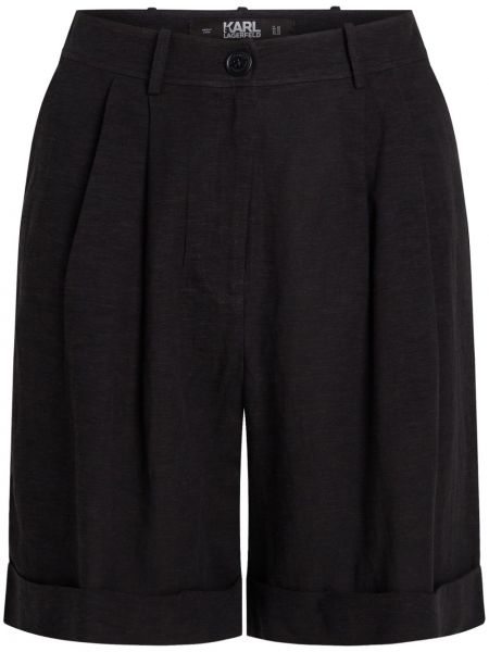Lanene kratke hlače Karl Lagerfeld črna